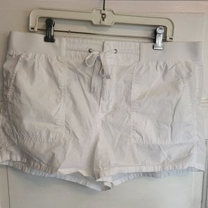 Lou & Grey Tie Waist White Cotton Shorts L